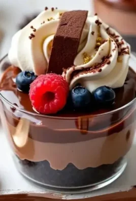 Mini Chocolate Mousse Cups topped with whipped cream and chocolate shavings.