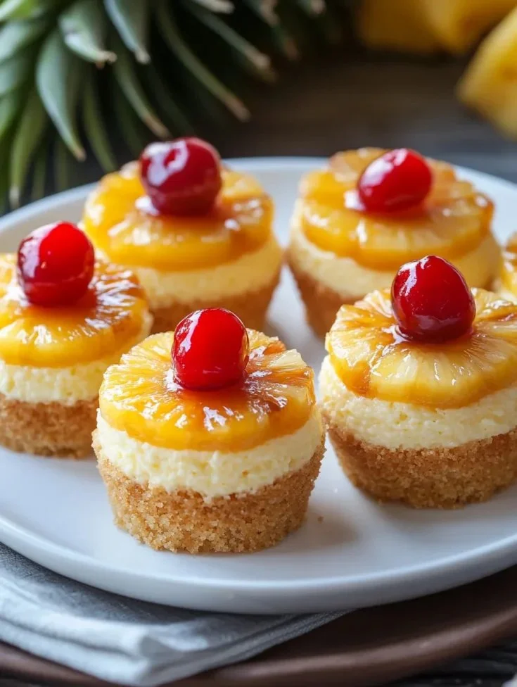 Mini Pineapple Upside Down Cheesecakes