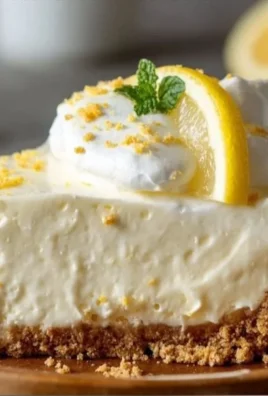 No-bake lemon icebox pie served in a slice with a lemon garnish