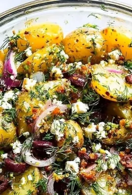 Olive Greek Potato Salad with fresh ingredients and herbs