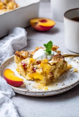 Easy and healthy Peach Breakfast Bake for summer mornings