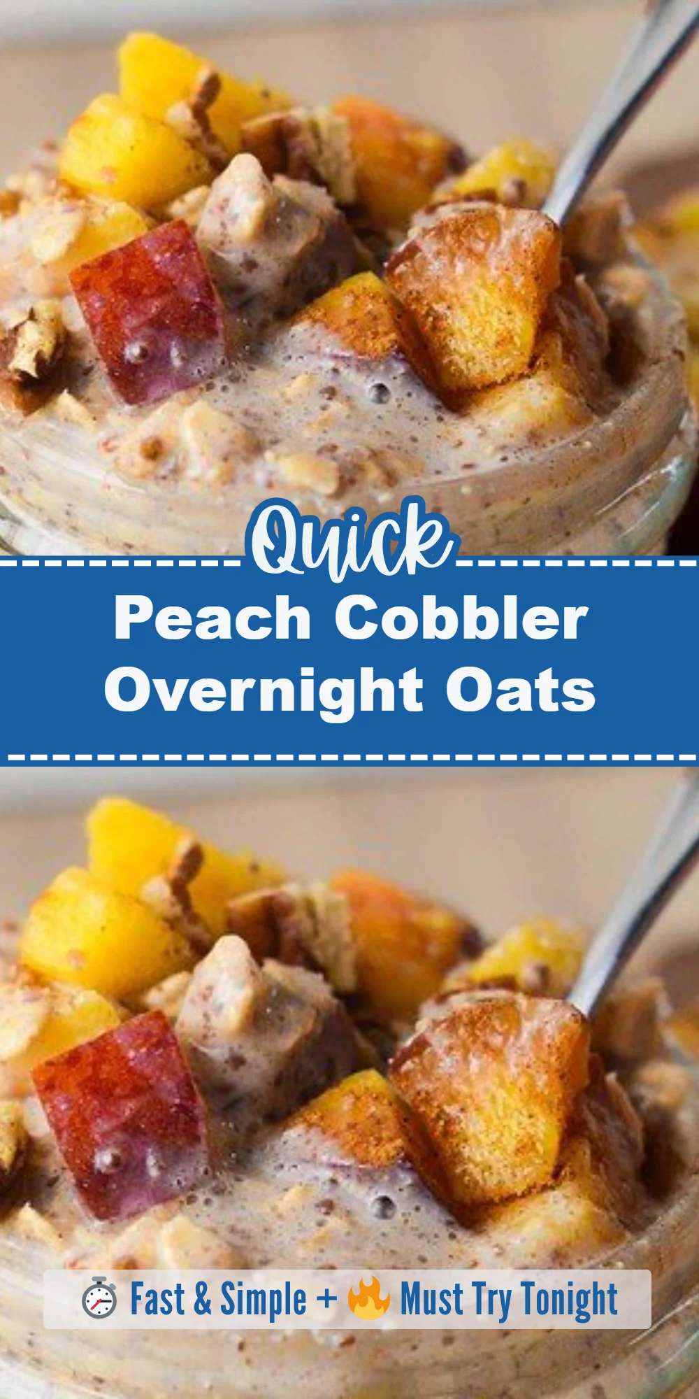 Peach Cobbler Overnight Oats