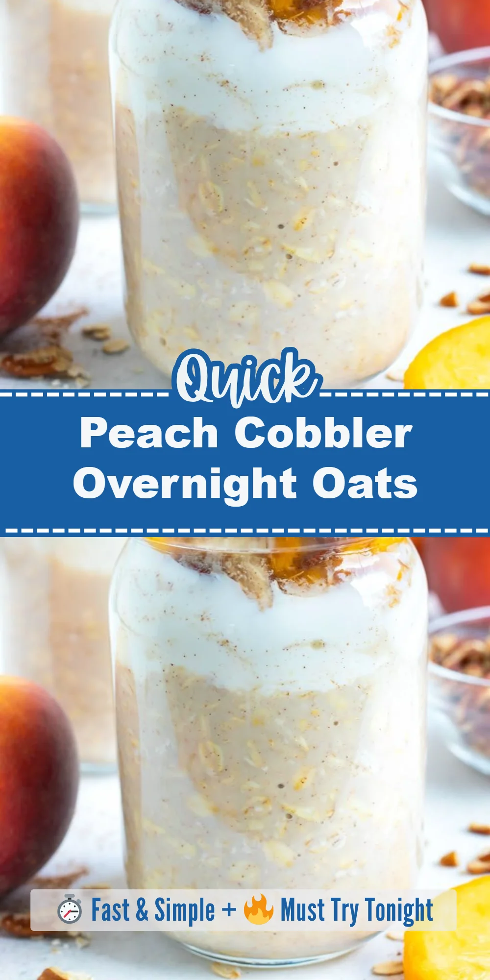 Peach Cobbler Overnight Oats