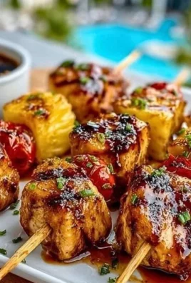 Succulent Pineapple Chicken Kabobs grilled to perfection