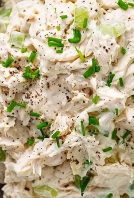 Fresh and colorful simple chicken salad served in a bowl