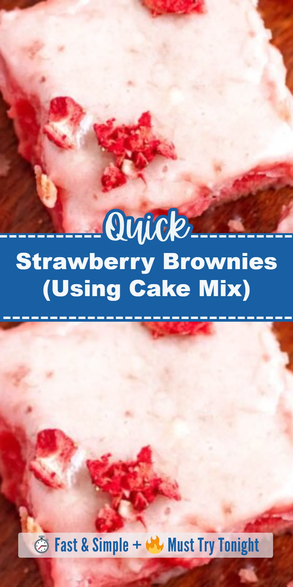 Strawberry Brownies (Using Cake Mix)