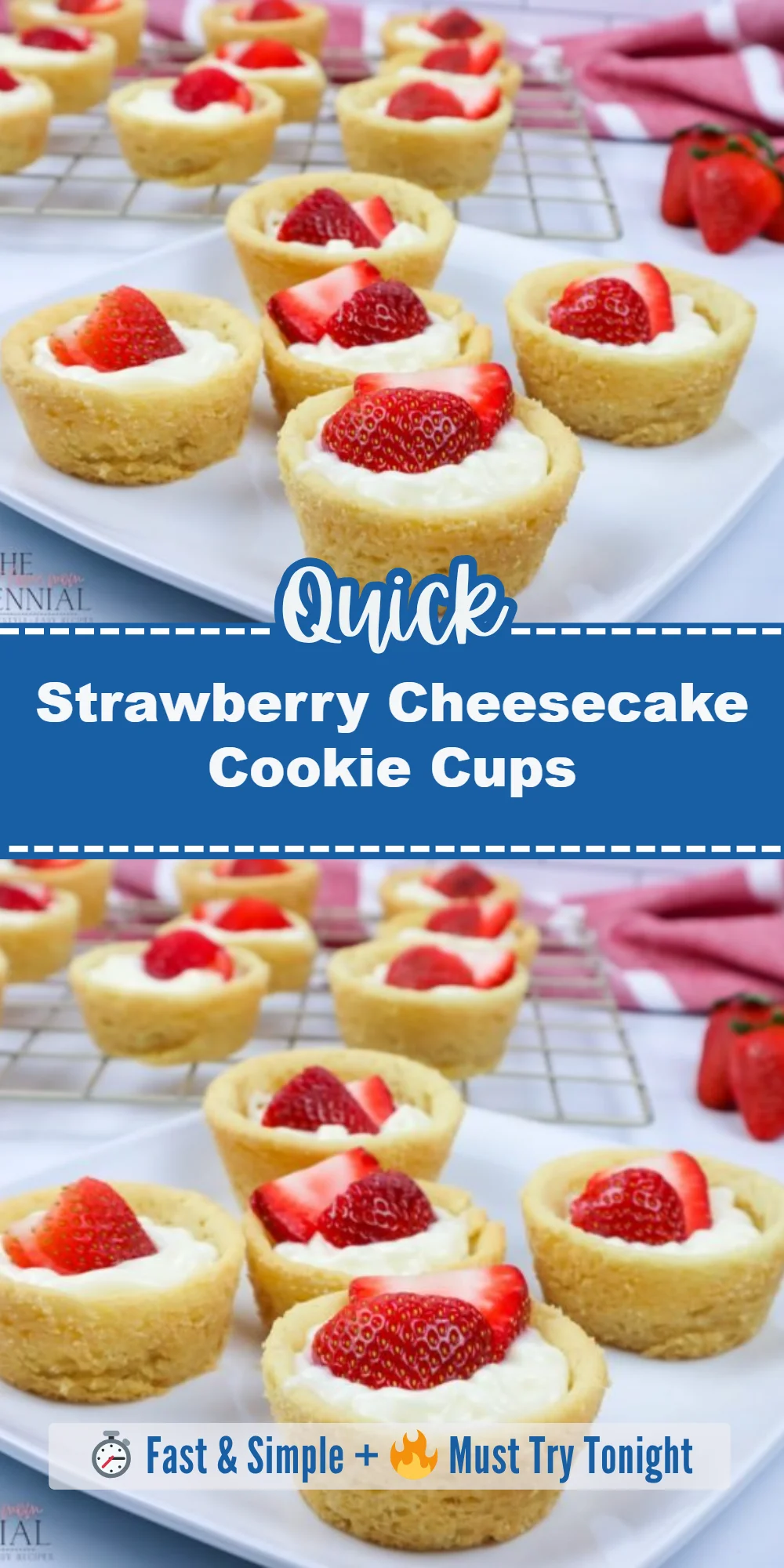 Strawberry Cheesecake Cookie Cups