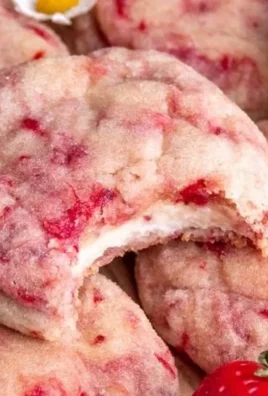 Delicious strawberry cheesecake cookies with fresh strawberries on top