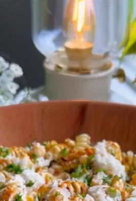 Delicious street corn pasta salad served in a bowl for summer meals