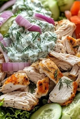 Delicious Tzatziki Chicken Salad with fresh vegetables and creamy dressing