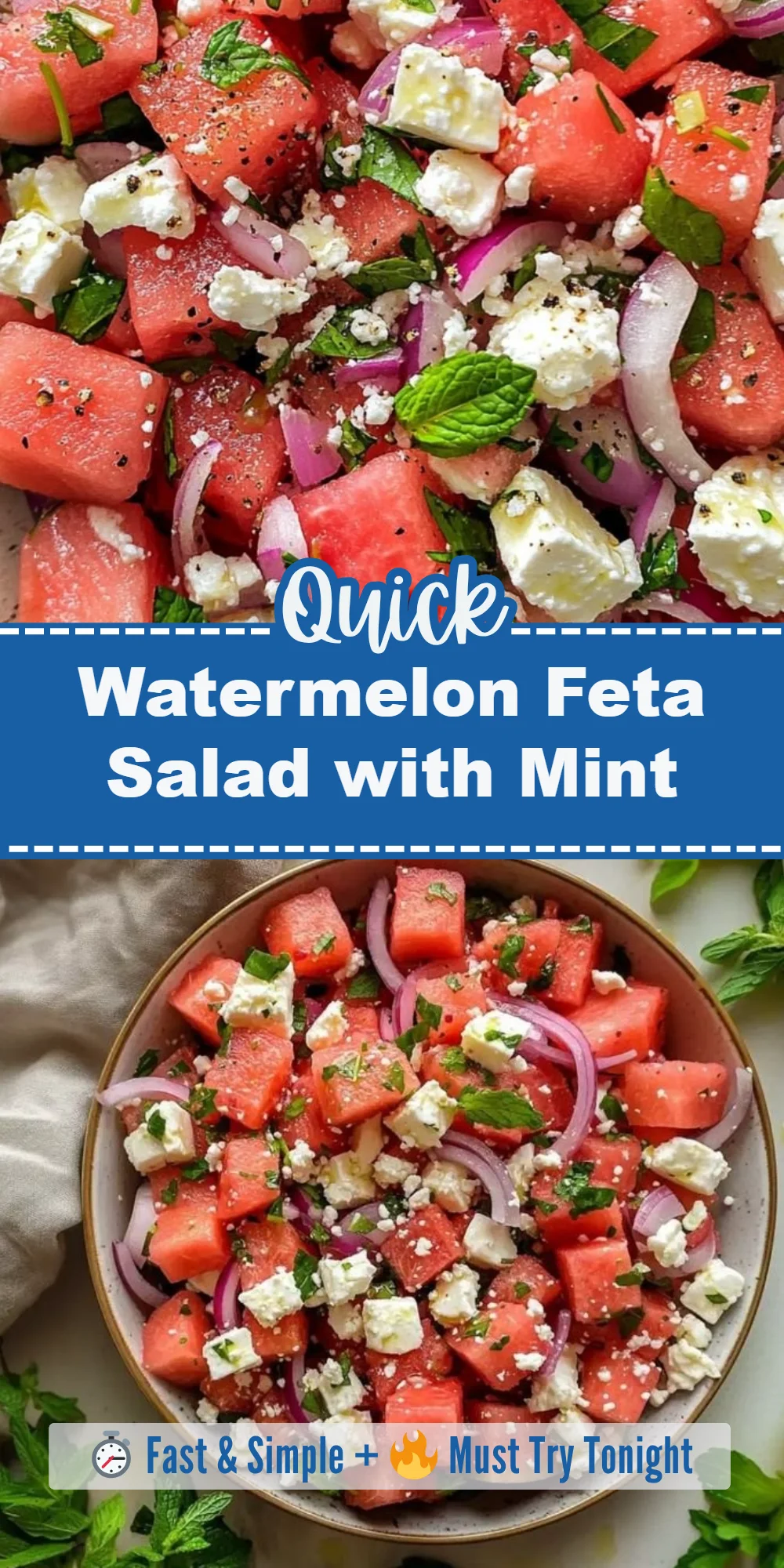 Watermelon Feta Salad with Mint