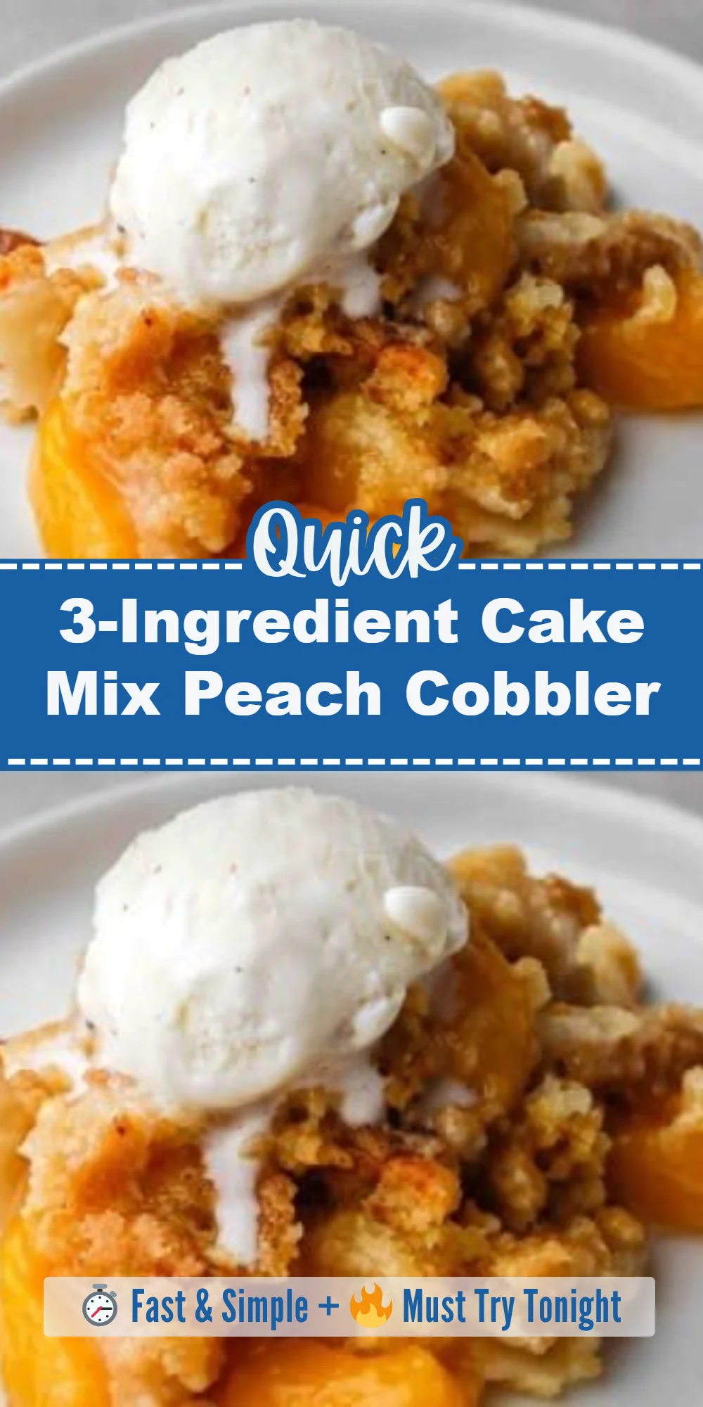 3-Ingredient Cake Mix Peach Cobbler