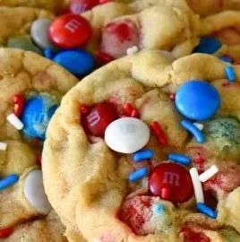 Festive July cookies decorated for 4th of July celebrations