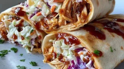 BBQ Chicken Coleslaw Wraps