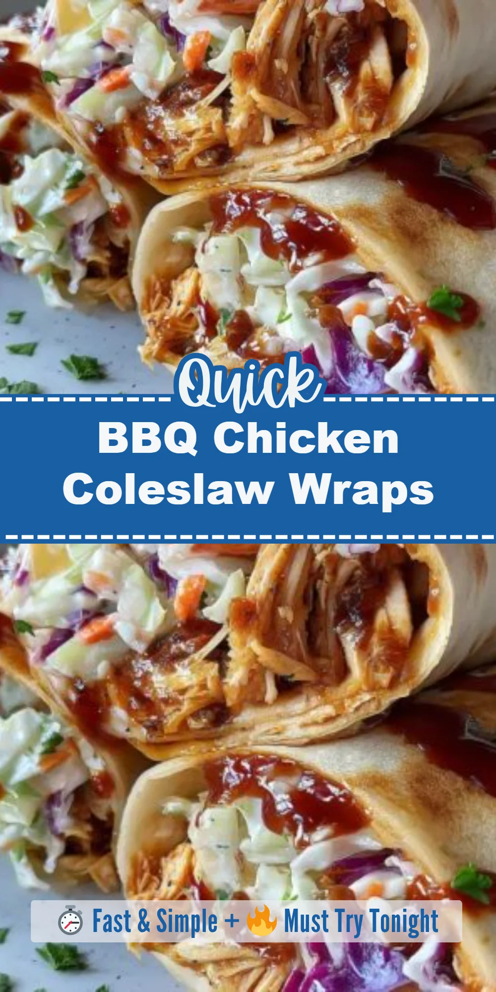 BBQ Chicken Coleslaw Wraps