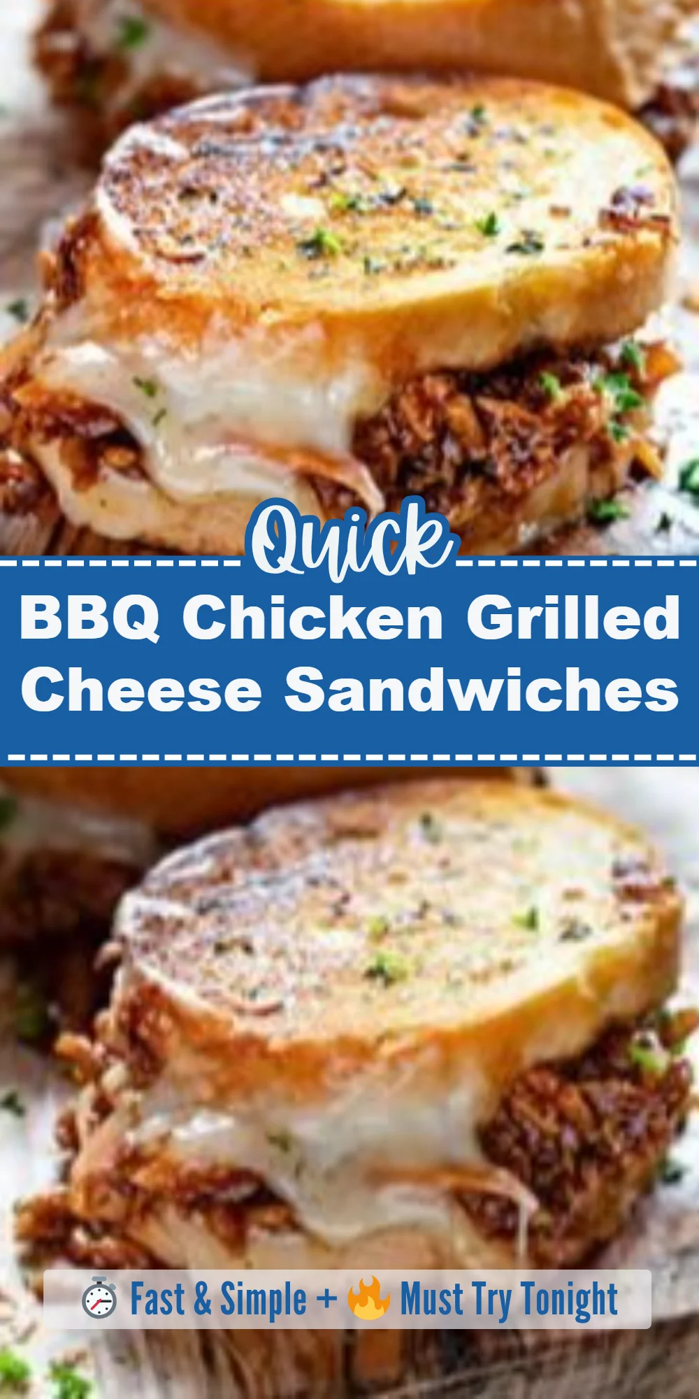 BBQ Chicken Grilled Cheese Sandwiches