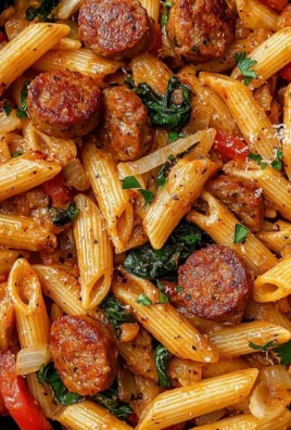 Delicious Cajun Sausage Pasta dish with spices and creamy texture