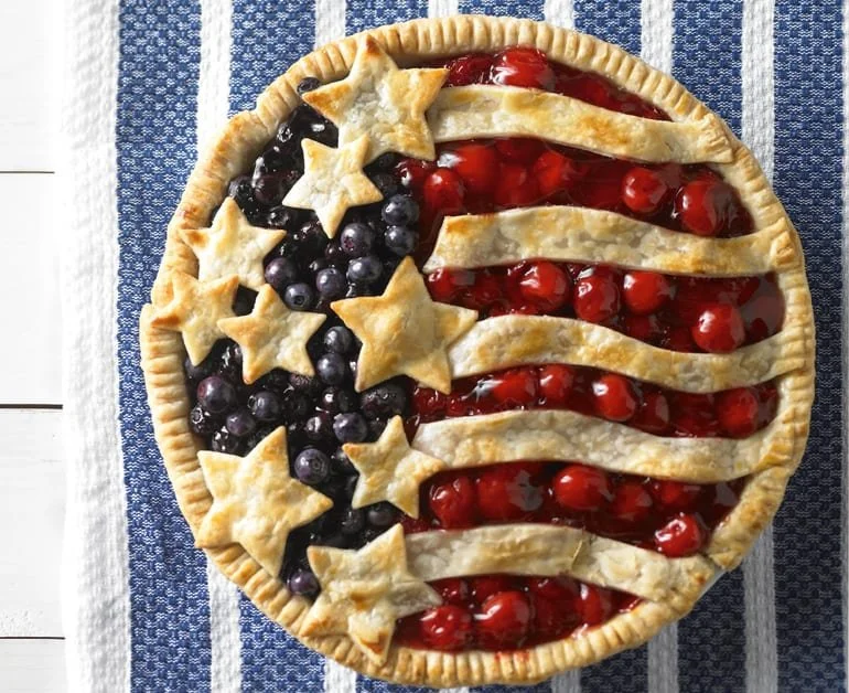 Delicious Cherry Blueberry Pie with cherries and blueberries on a flaky crust