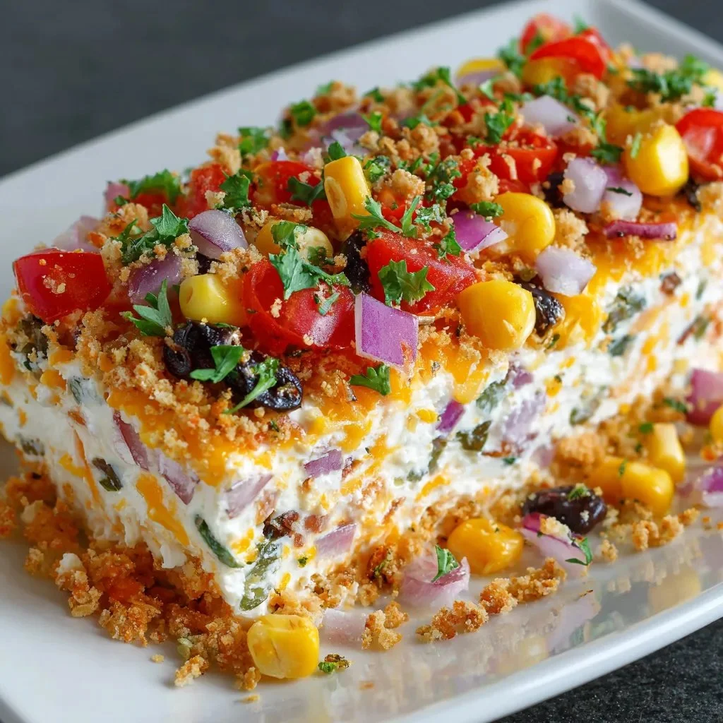 Delicious Cowboy Caviar Jalapeno Popper Cheese Log served on a platter.