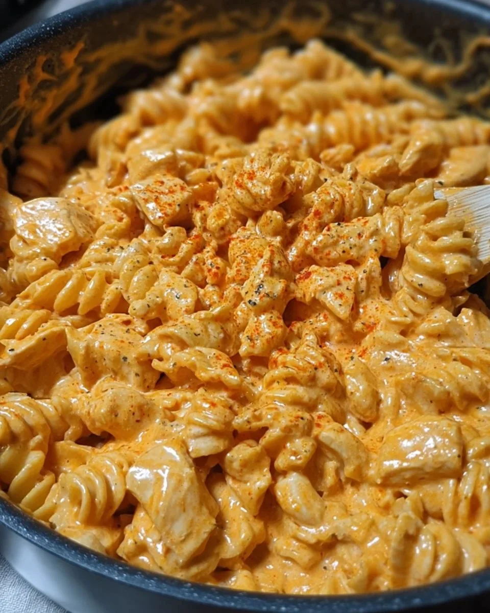 One-Pot Creamy Spicy Buffalo Chicken Pasta