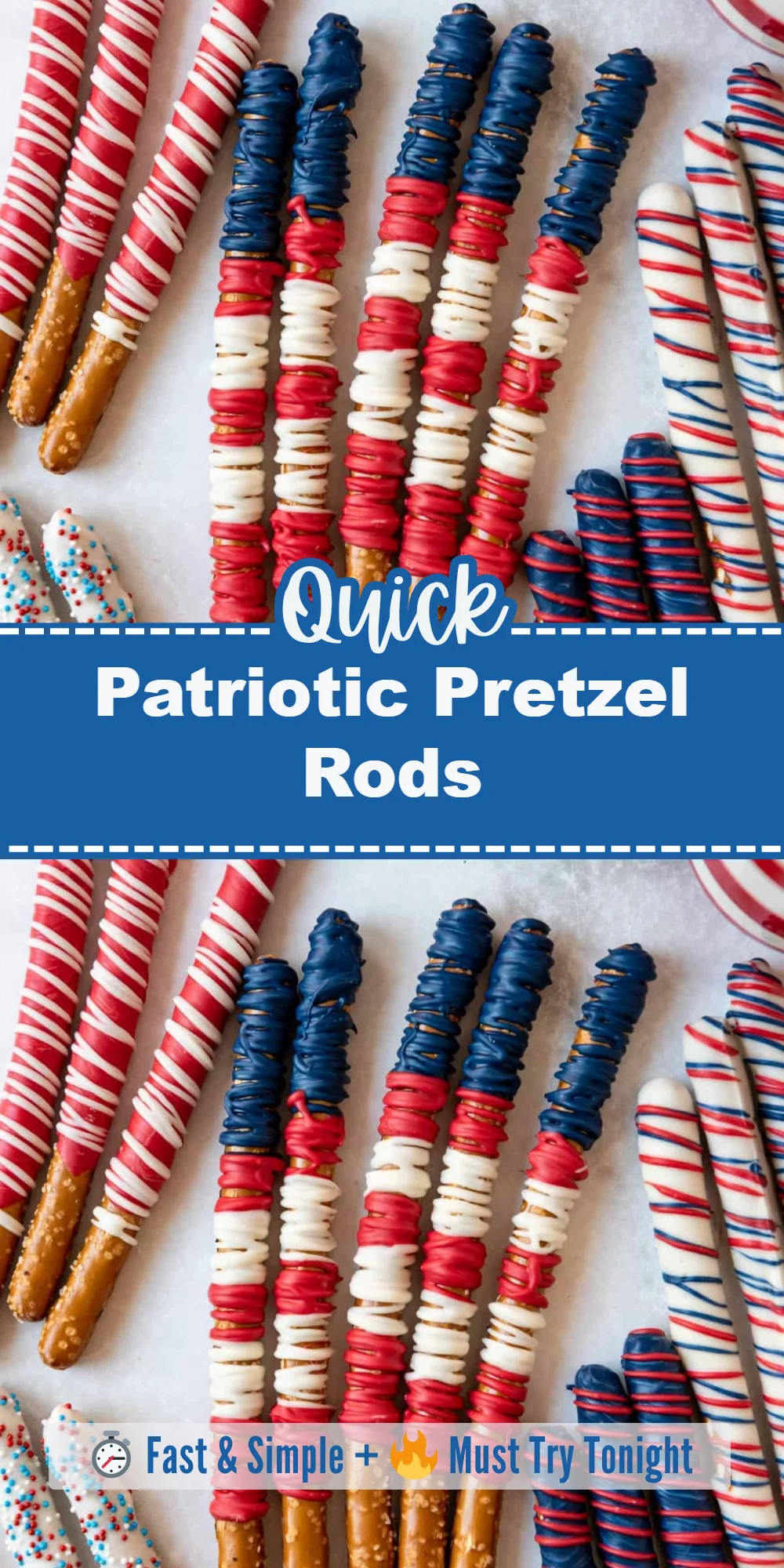 Patriotic Pretzel Rods