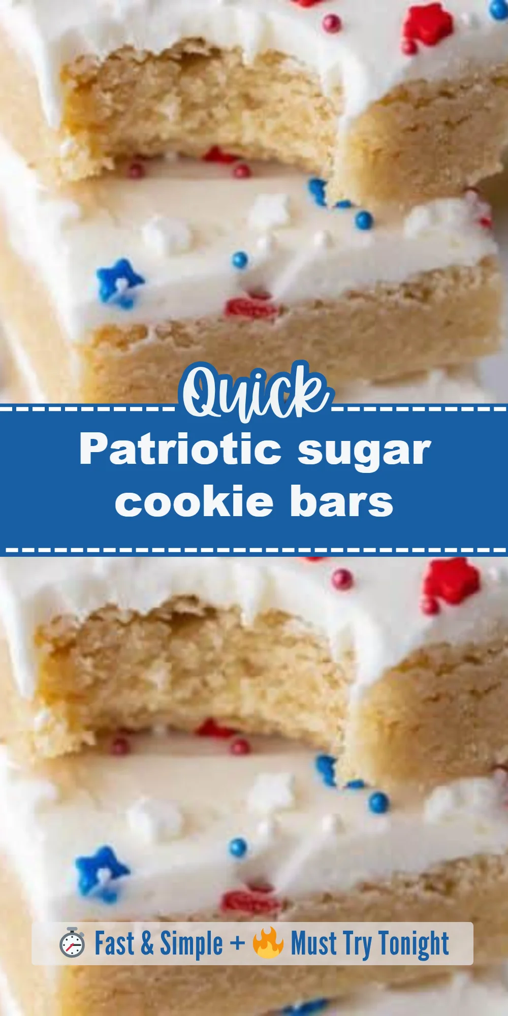 Patriotic sugar cookie bars