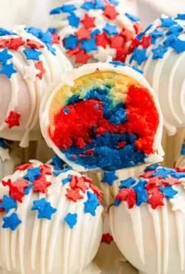 Festive red, white, and blue cake balls for patriotic celebrations