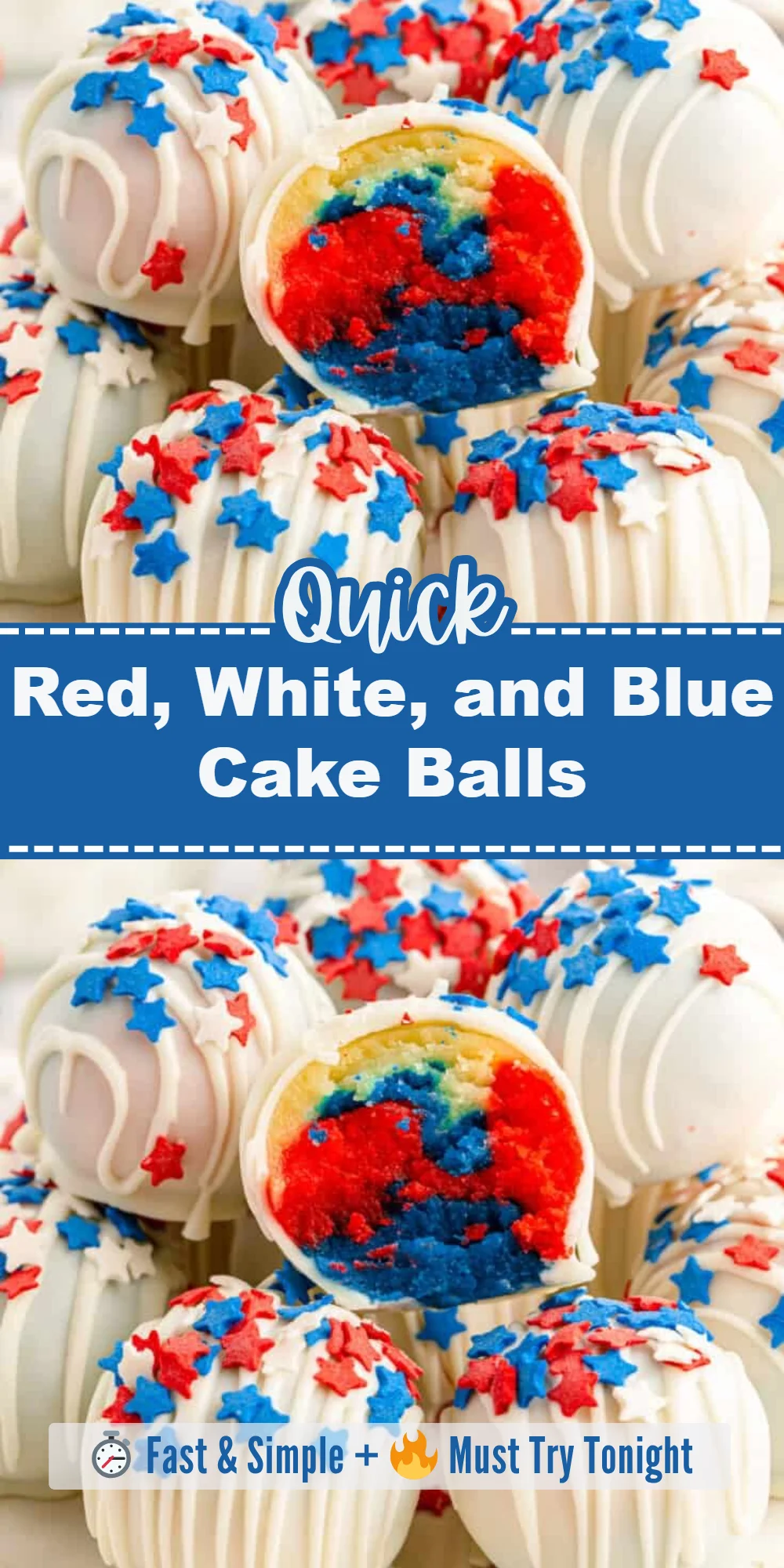 Red, White, and Blue Cake Balls