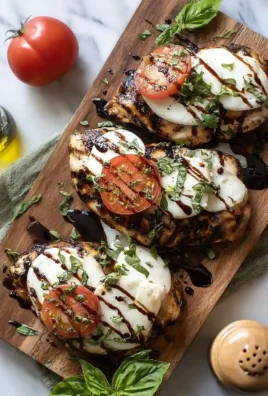 Delicious grilled chicken caprese with fresh tomatoes and mozzarella