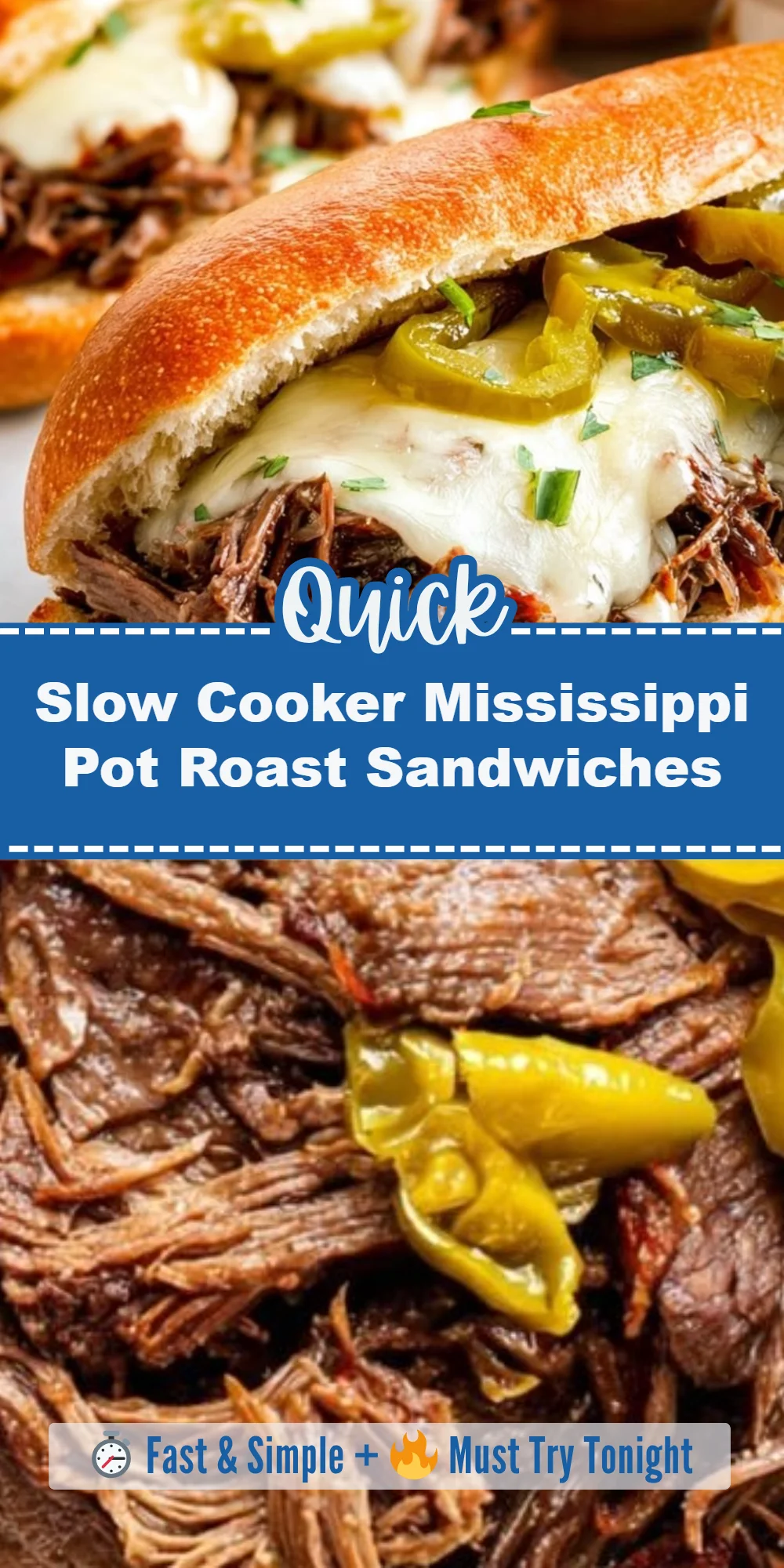Slow Cooker Mississippi Pot Roast Sandwiches