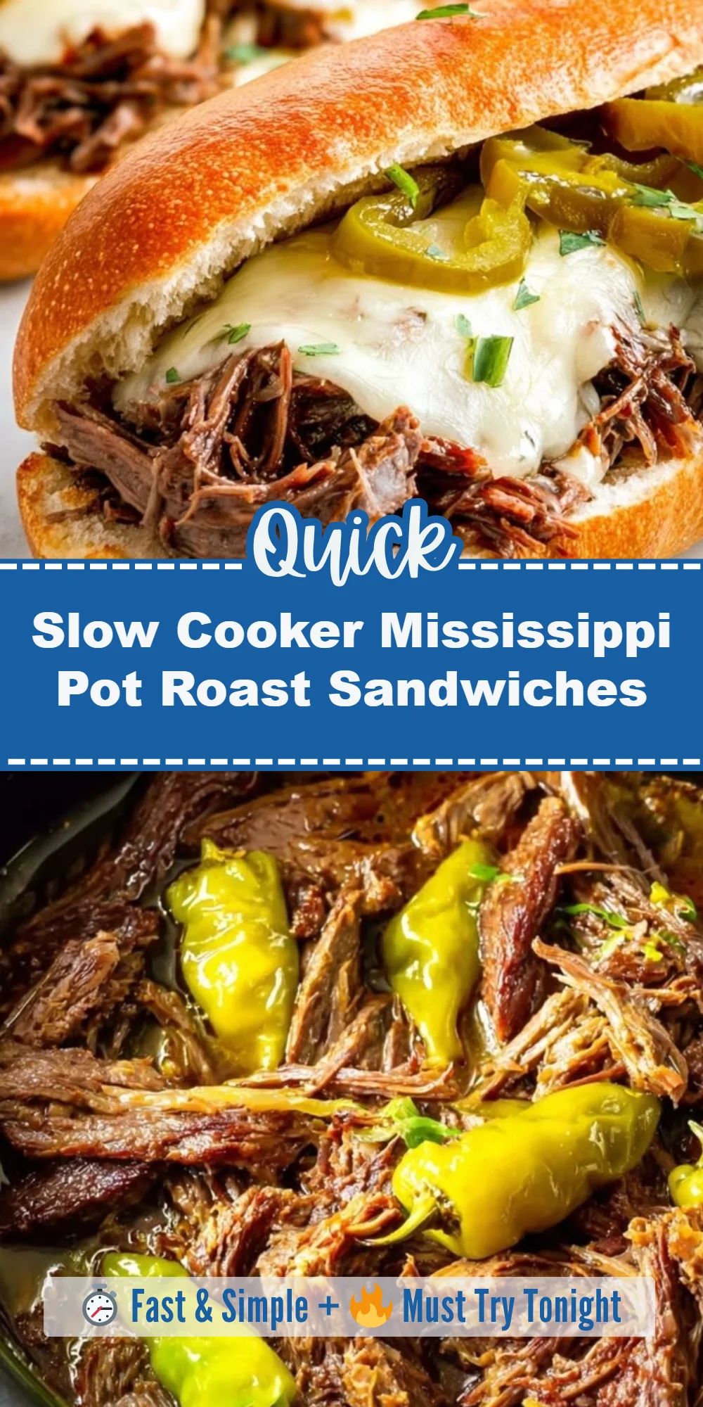 Slow Cooker Mississippi Pot Roast Sandwiches