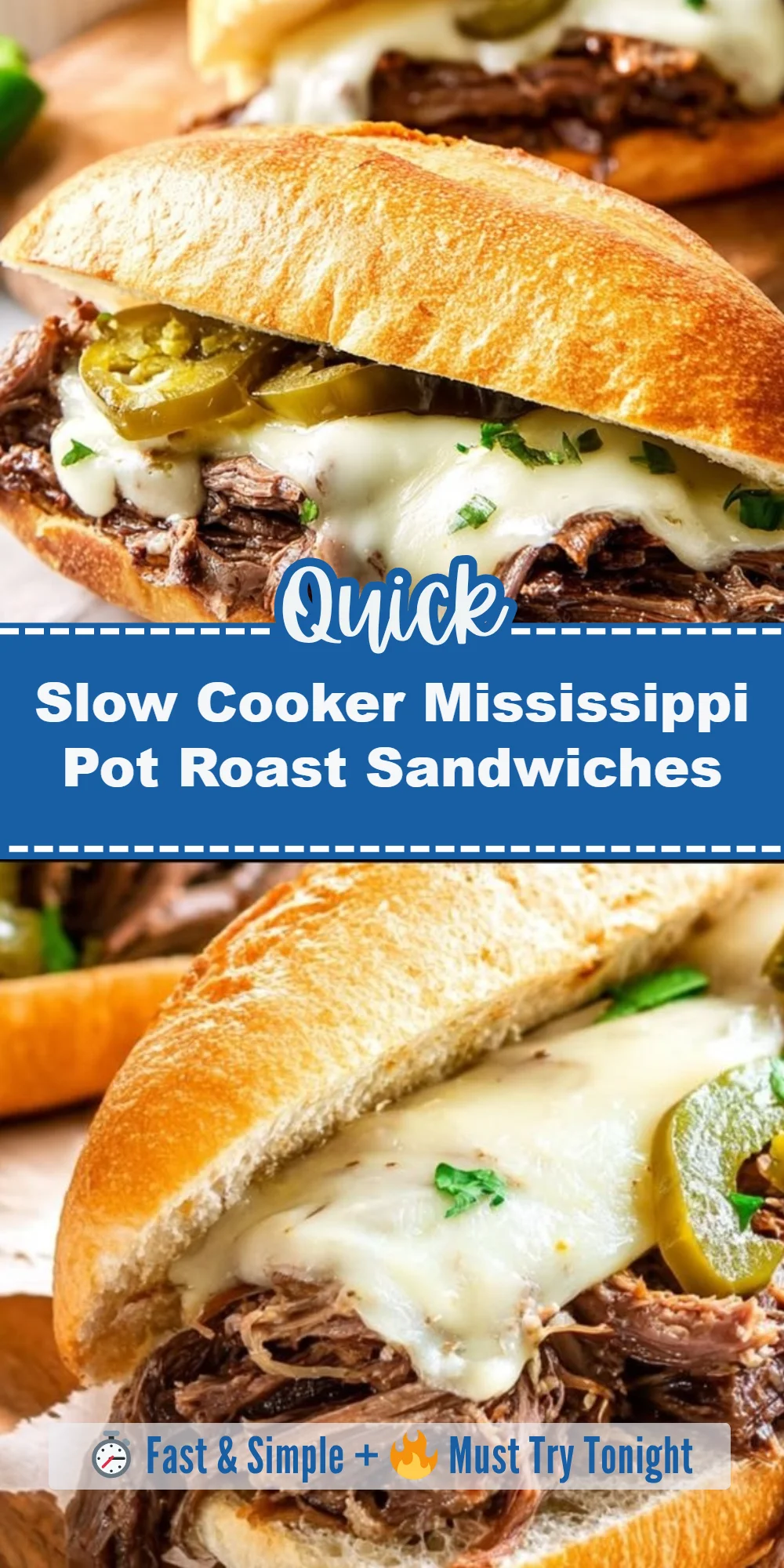 Slow Cooker Mississippi Pot Roast Sandwiches