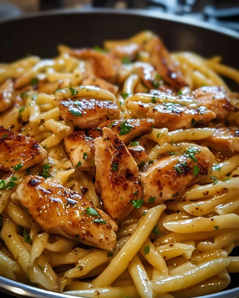 Sticky Smoky Garlic Butter Chicken Pasta