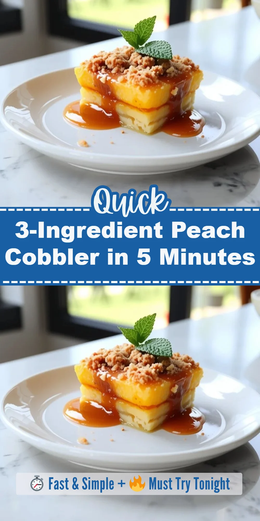 3-Ingredient Peach Cobbler in 5 Minutes