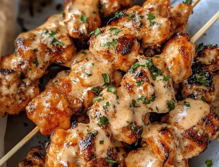 Bang Bang Chicken Skewers