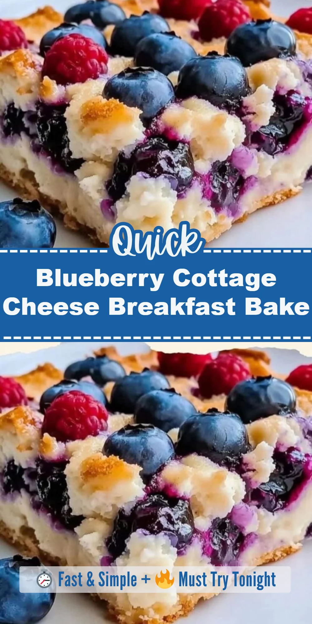 Blueberry Cottage Cheese Breakfast Bake