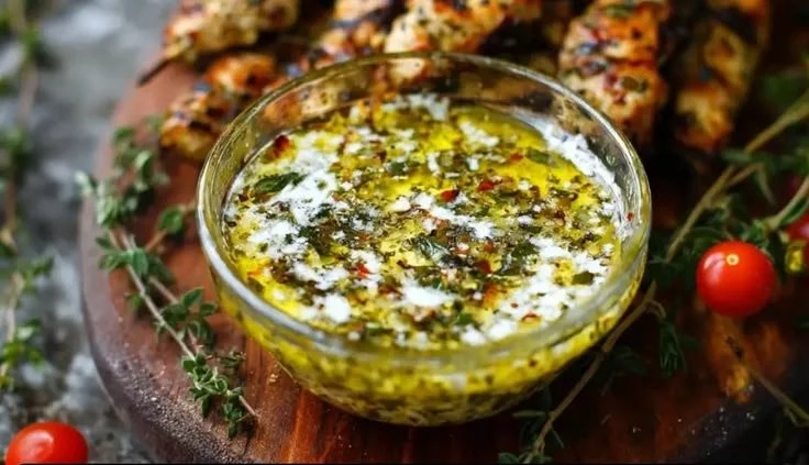 Delicious chicken souvlaki skewers marinated in Mediterranean herbs and spices