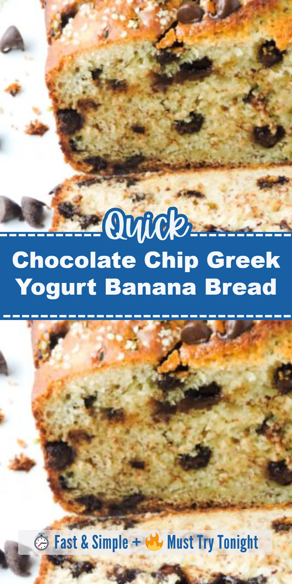 Chocolate Chip Greek Yogurt Banana Bread
