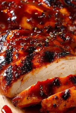 Delicious classic grilled BBQ chicken served on a plate with sauce