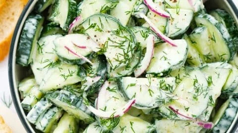 Cucumber Dill Salad with fresh ingredients in a bowl