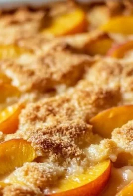 Delicious homemade easy peach cobbler served in a dish