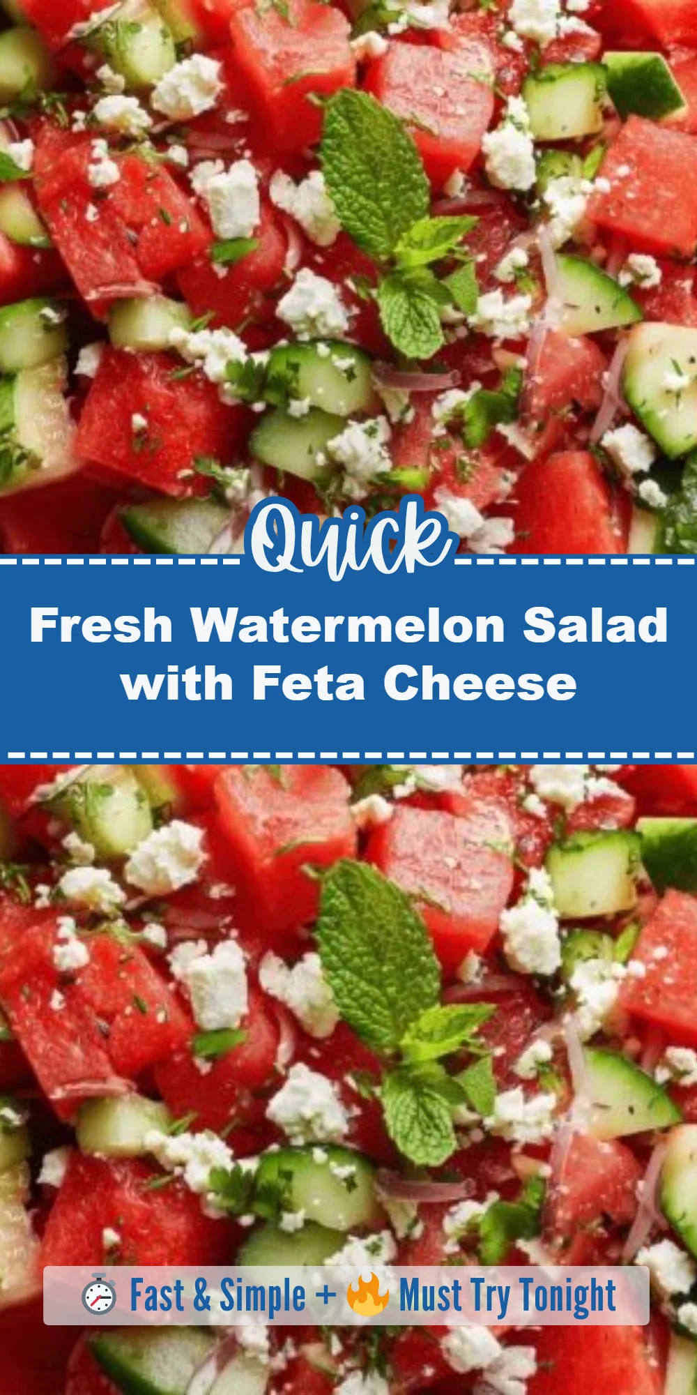 Fresh Watermelon Salad with Feta Cheese