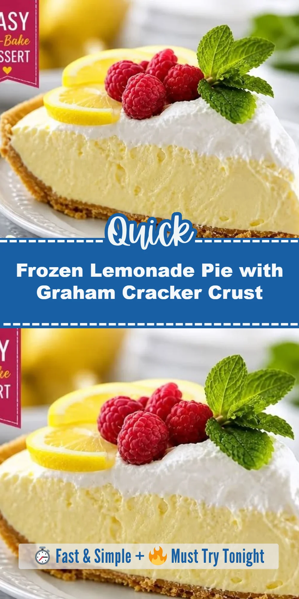 Frozen Lemonade Pie with Graham Cracker Crust