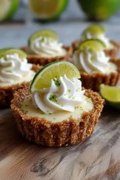 Frozen Mini Key Lime Pies dessert with a zesty lime filling