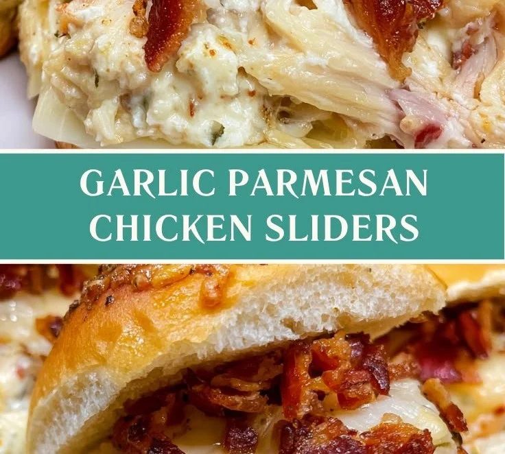 Delicious Garlic Parmesan Chicken Sliders served with fresh herbs