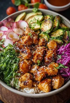 Hot Honey Chicken Bowl with vibrant vegetables and honey glaze