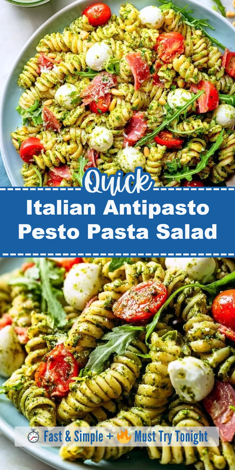 Italian Antipasto Pesto Pasta Salad
