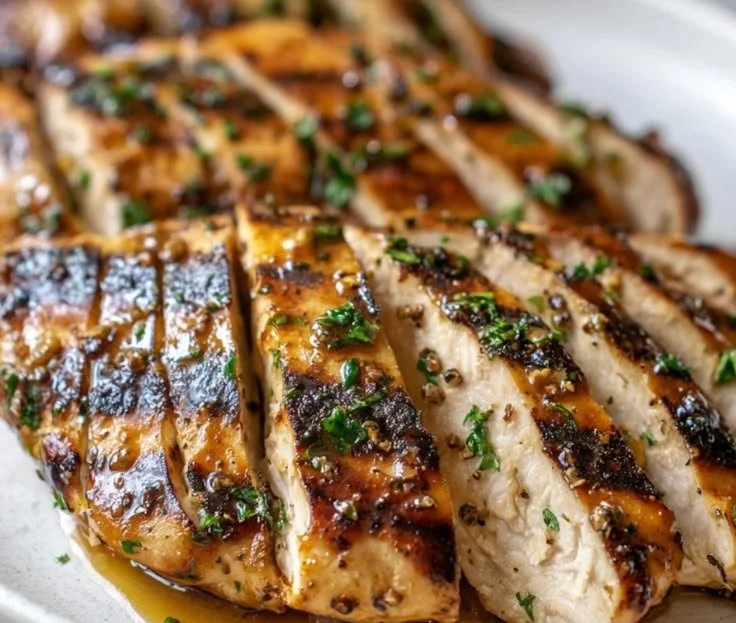 Deliciously juicy grilled chicken on a barbecue grill