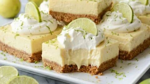 Deliciously refreshing Key Lime Pie Bars ready to serve.