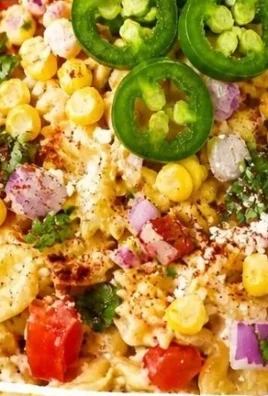 Delicious Mexican street corn pasta salad with fresh ingredients